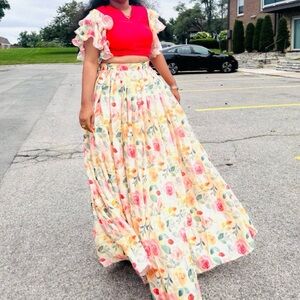 Floral Cream Skirt